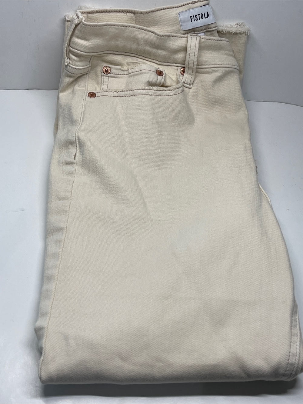 pistola Off-White Cropped Ankle Jeans